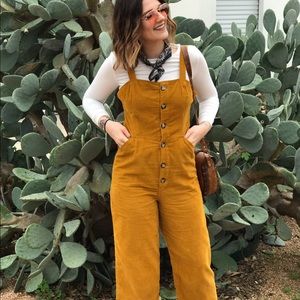 Orange Corduroy Jumpsuit